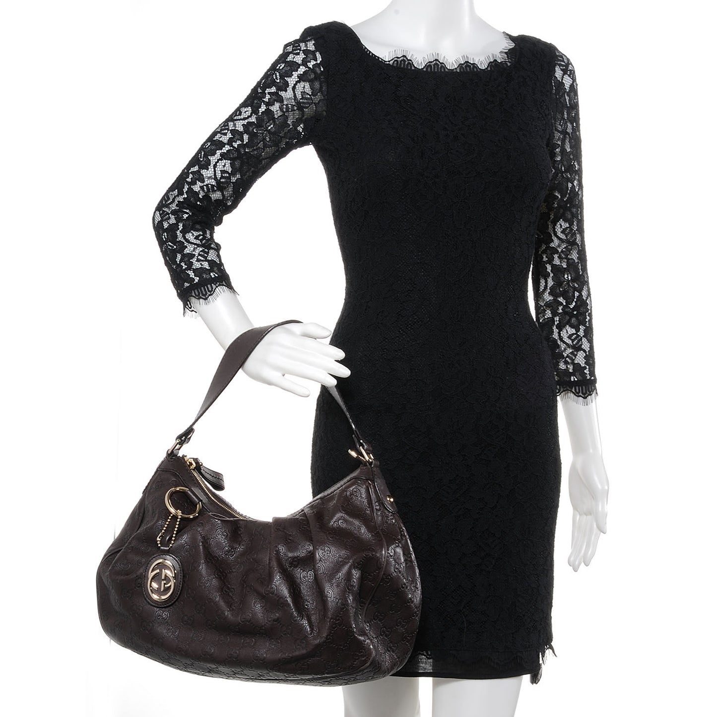 Guccissima Medium Sukey Hobo Dark Brown