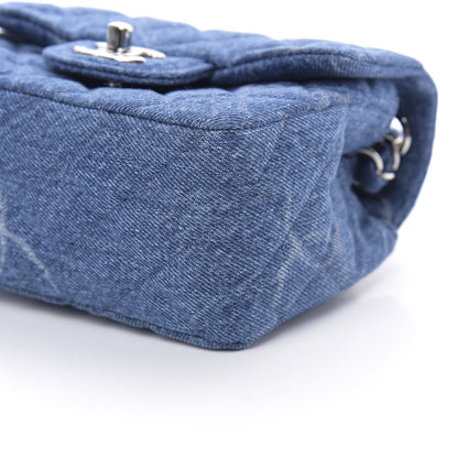 Chanel Denim CC Quilted Mini Square Flap Blue 10 of 11