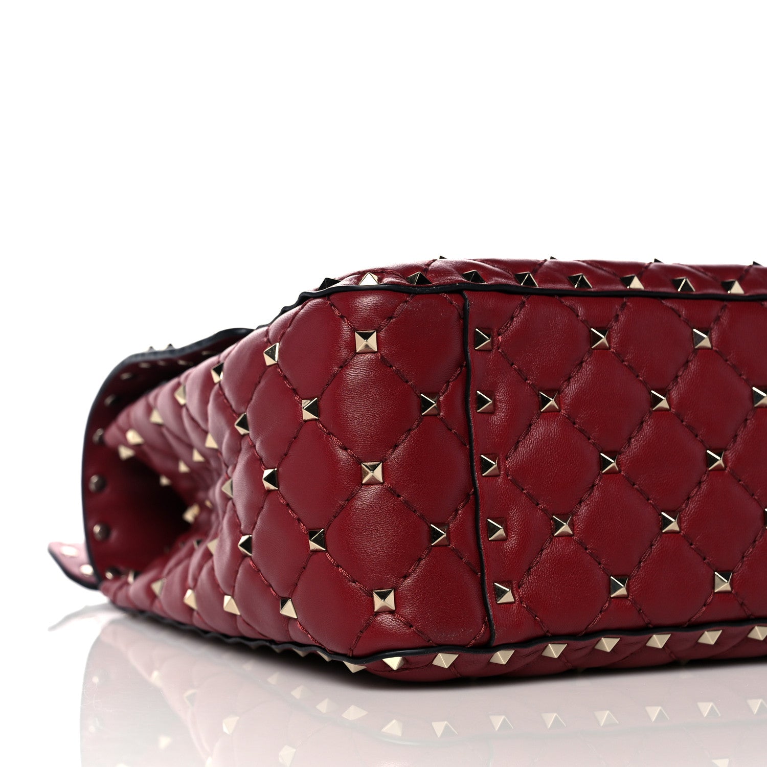 Valentino Garavani Nappa Large Rockstud Spike Shoulder Bag Rubino 7 of 11
