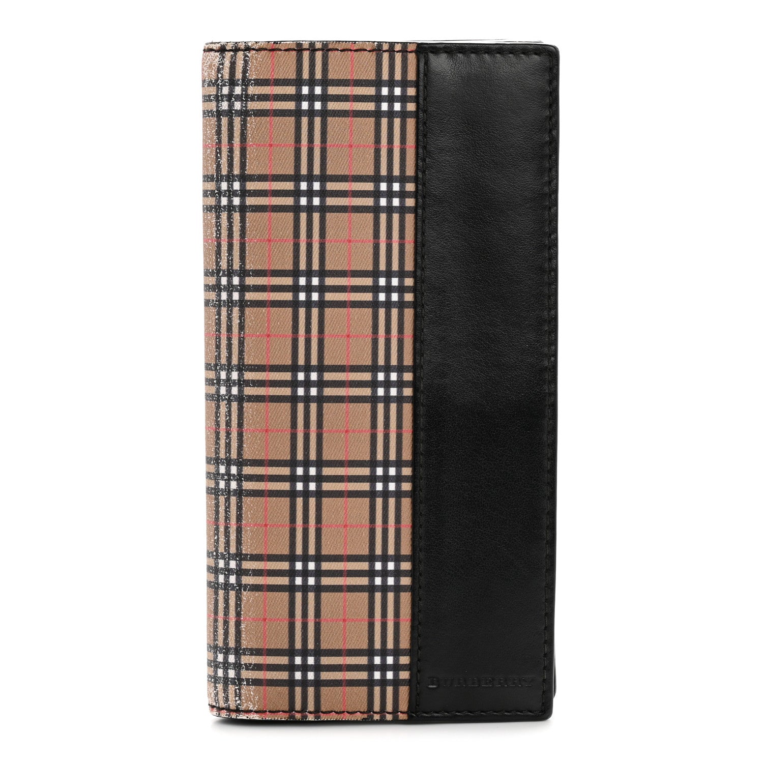 Burberry Calfskin Mini Vintage Check Cavendish Continental Wallet Antique Yellow black 1 of 22