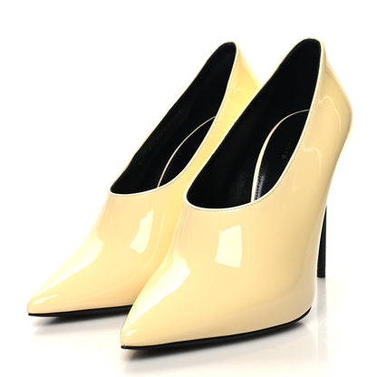 Saint Laurent Patent Calfskin Teddy High Vamp 105 Pumps 38 Porcellana 3 of 8