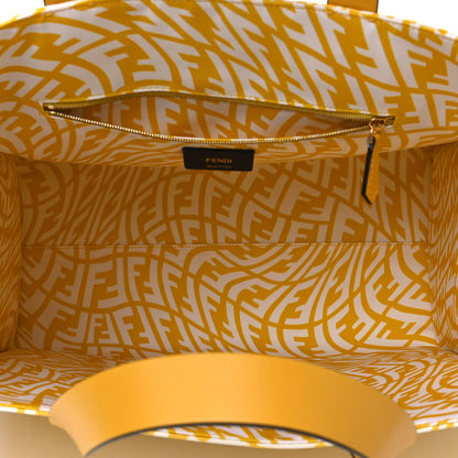Fendi X SARAH COLEMAN Glazed Canvas Vitello King FF Vertigo Shopping Tote Bag Mimosa White 4 of 4