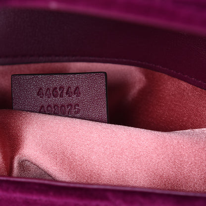 Gucci Velvet Matelasse Mini GG Marmont Shoulder Bag Fuchsia Violet Cyclamen 7 of 9