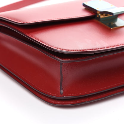 Celine Box Calfskin Medium Classic Box Flap Bag Red 7 of 10