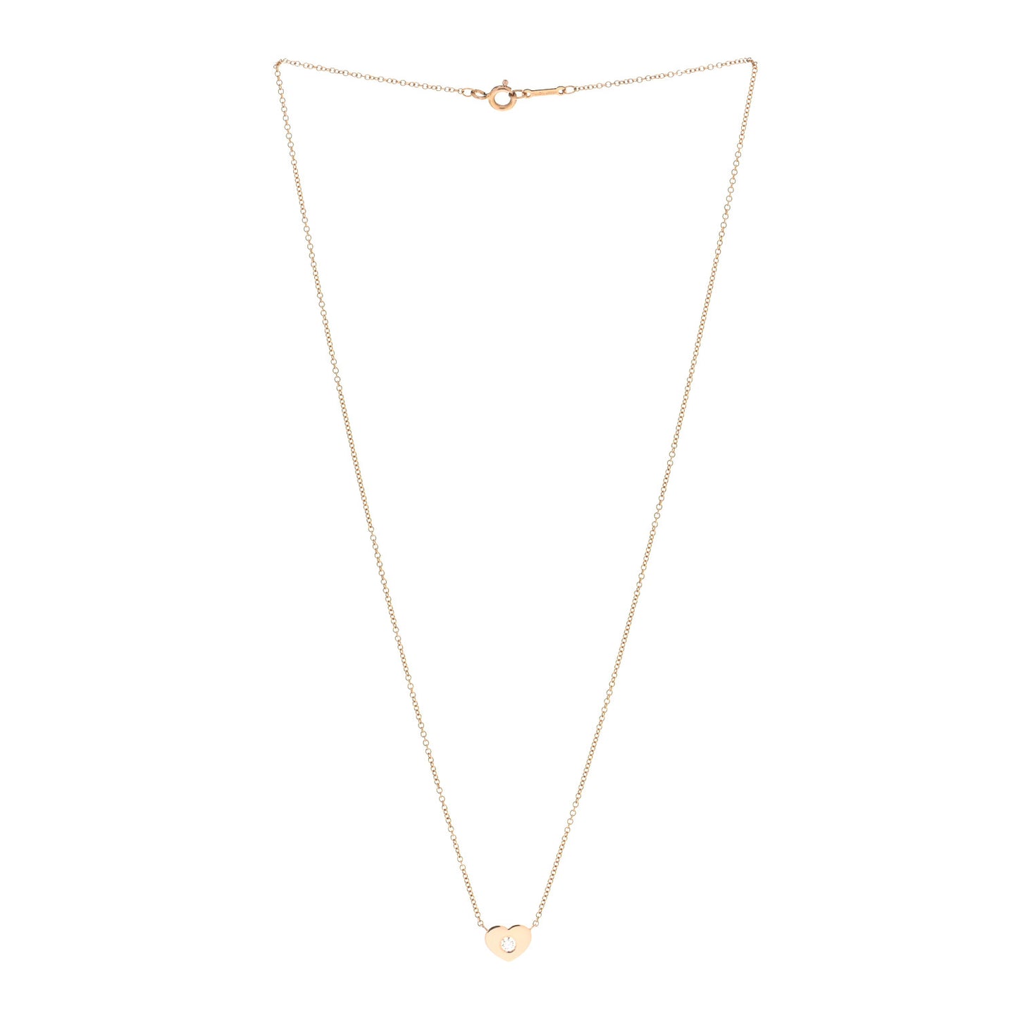 18K Yellow Gold Diamond Paloma Picasso Modern Heart Pendant Necklace
