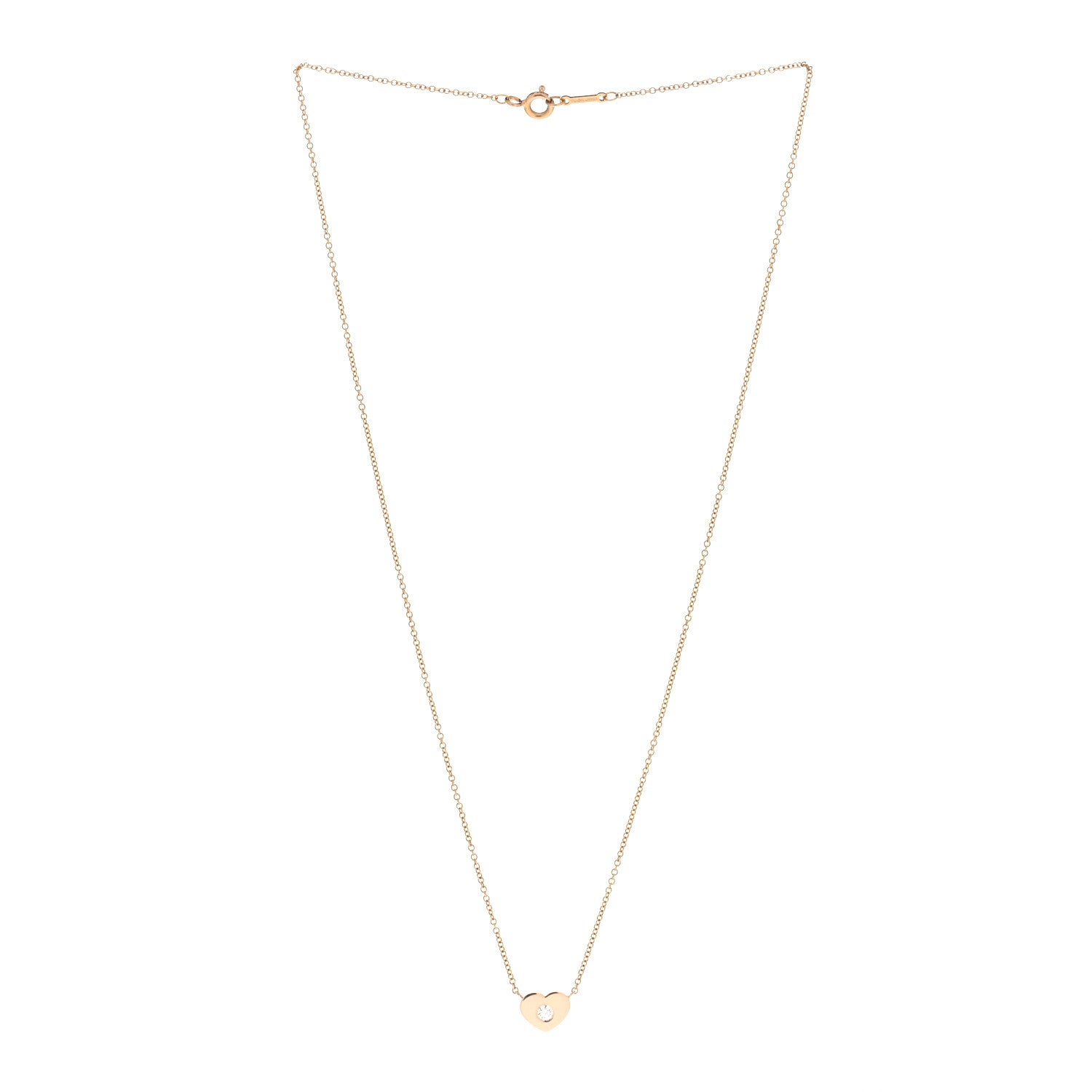 Tiffany 18K Yellow Gold Diamond Paloma Picasso Modern Heart Pendant Necklace 2 of 5