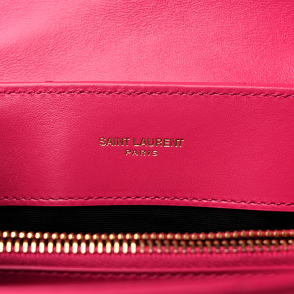 Saint Laurent Calfskin Y Quilted Monogram Small Loulou Chain Satchel Fresh Fuchsia 6 of 9