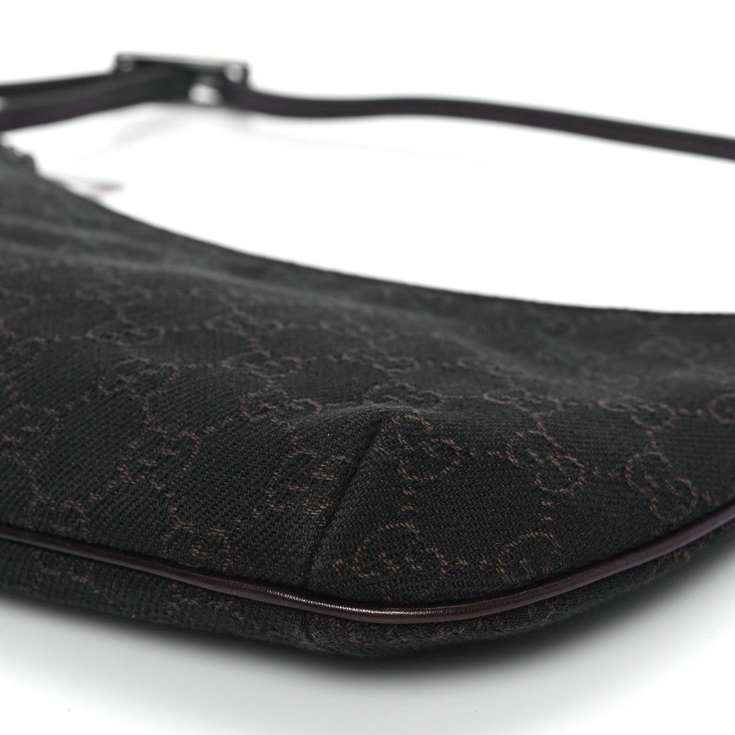 Gucci Denim Monogram Pochette Dark Brown 10 of 13