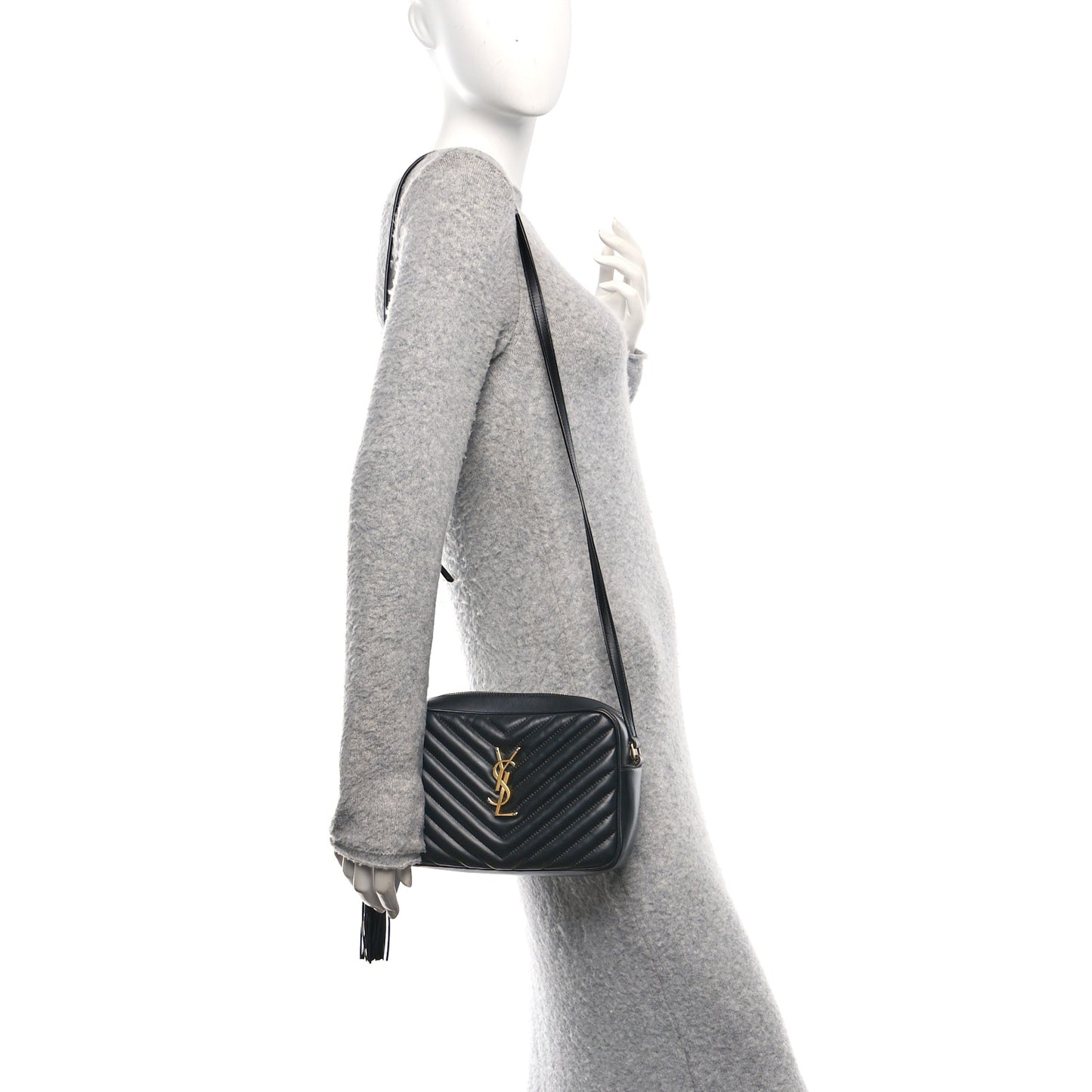 Calfskin Matelasse Monogram Lou Camera Bag Black