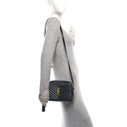 Saint Laurent Calfskin Matelasse Monogram Lou Camera Bag Black 2 of 10