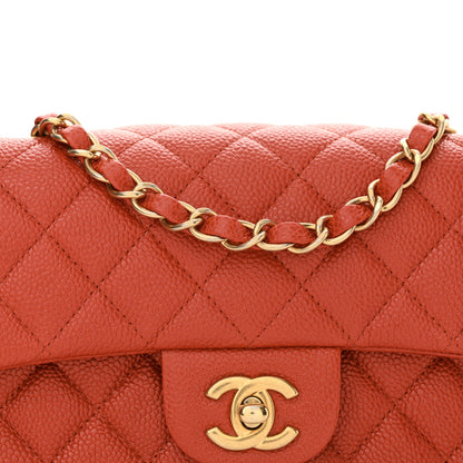 Chanel Pearly Caviar Quilted Mini Rectangular Flap Orange 8 of 11