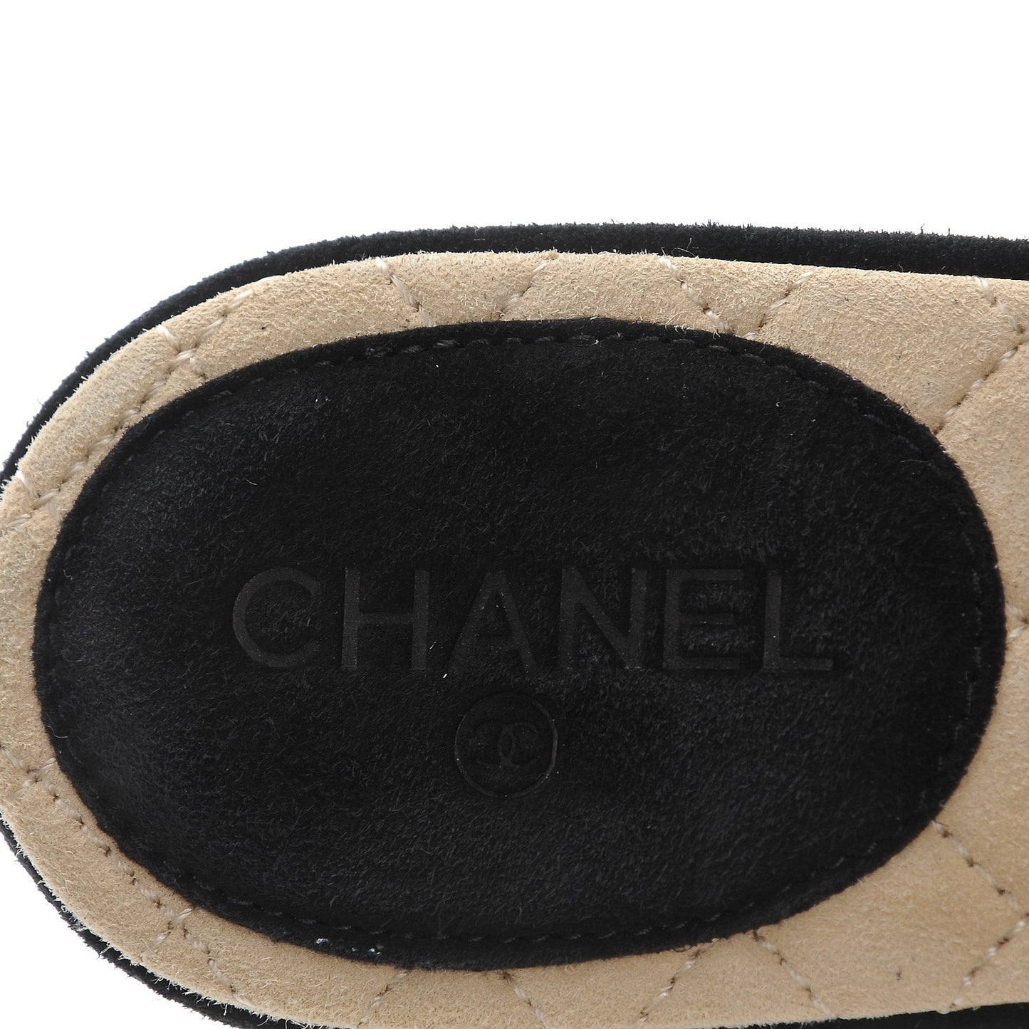 Suede Quilted CC Mules 37.5 Black
