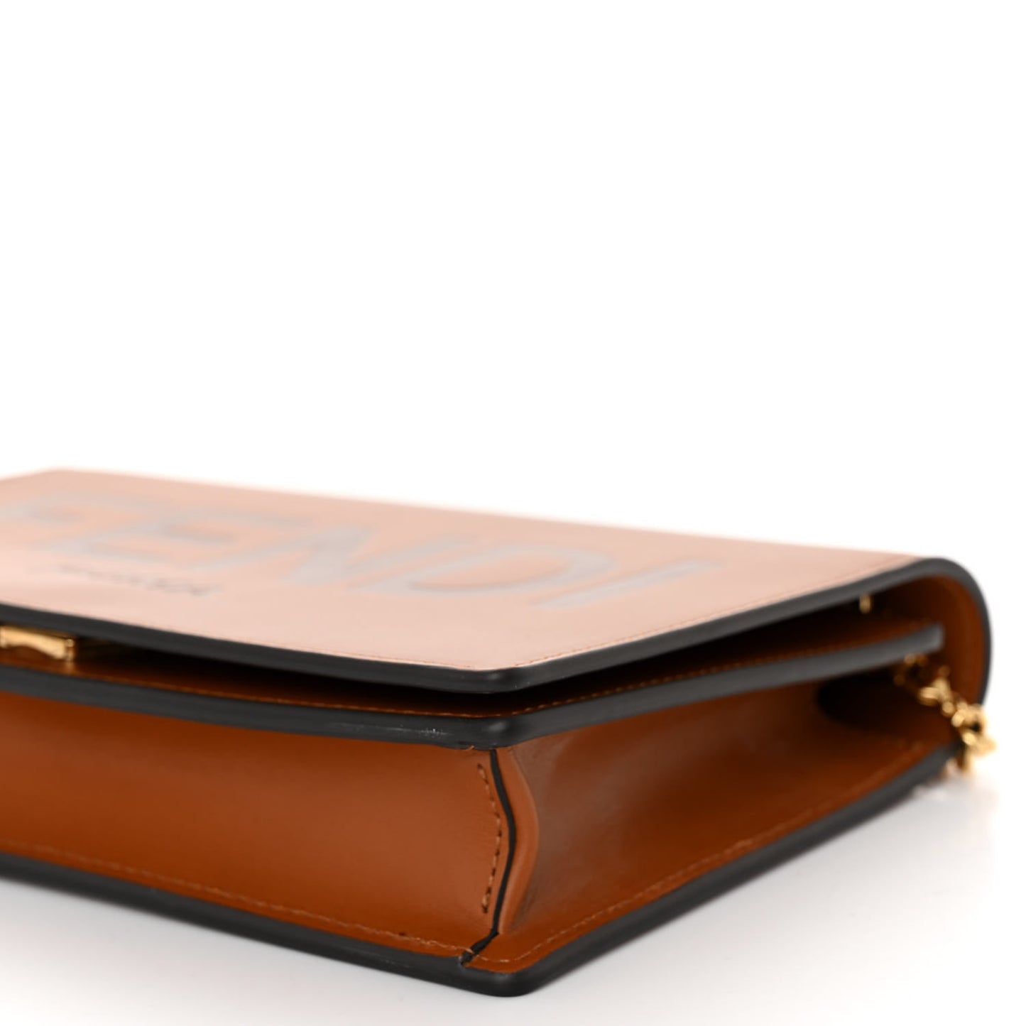 Vitello King Tamponato Logo Embossed Medium Wallet On Chain Cuoio