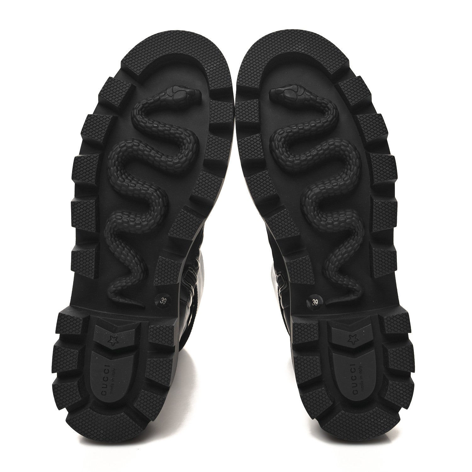 Gucci Nappa Frances GG Matelasse Platform Combat Boots 39 Black 5 of 9