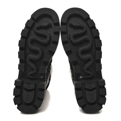 Gucci Nappa Frances GG Matelasse Platform Combat Boots 39 Black 5 of 9