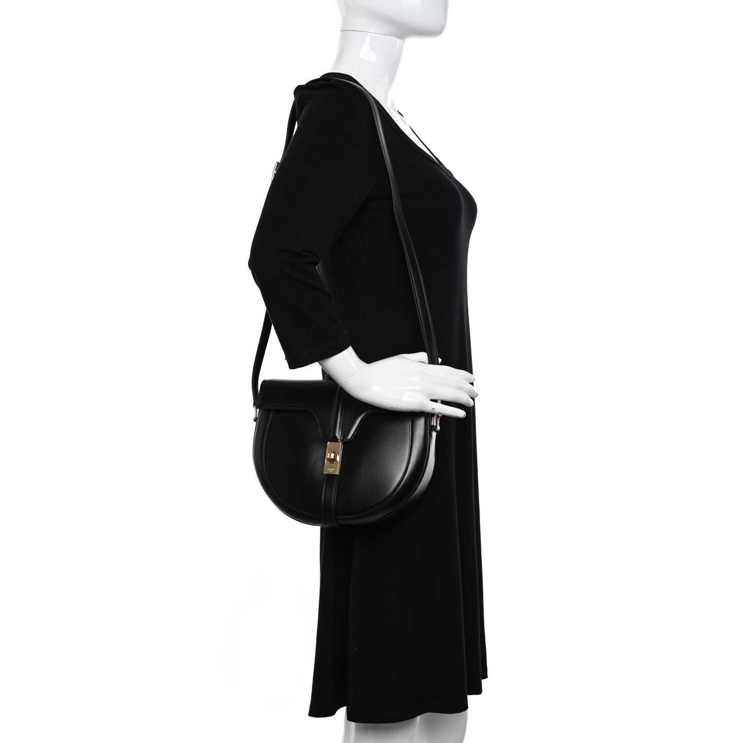 Satinated Calfskin Medium Besace 16 Black