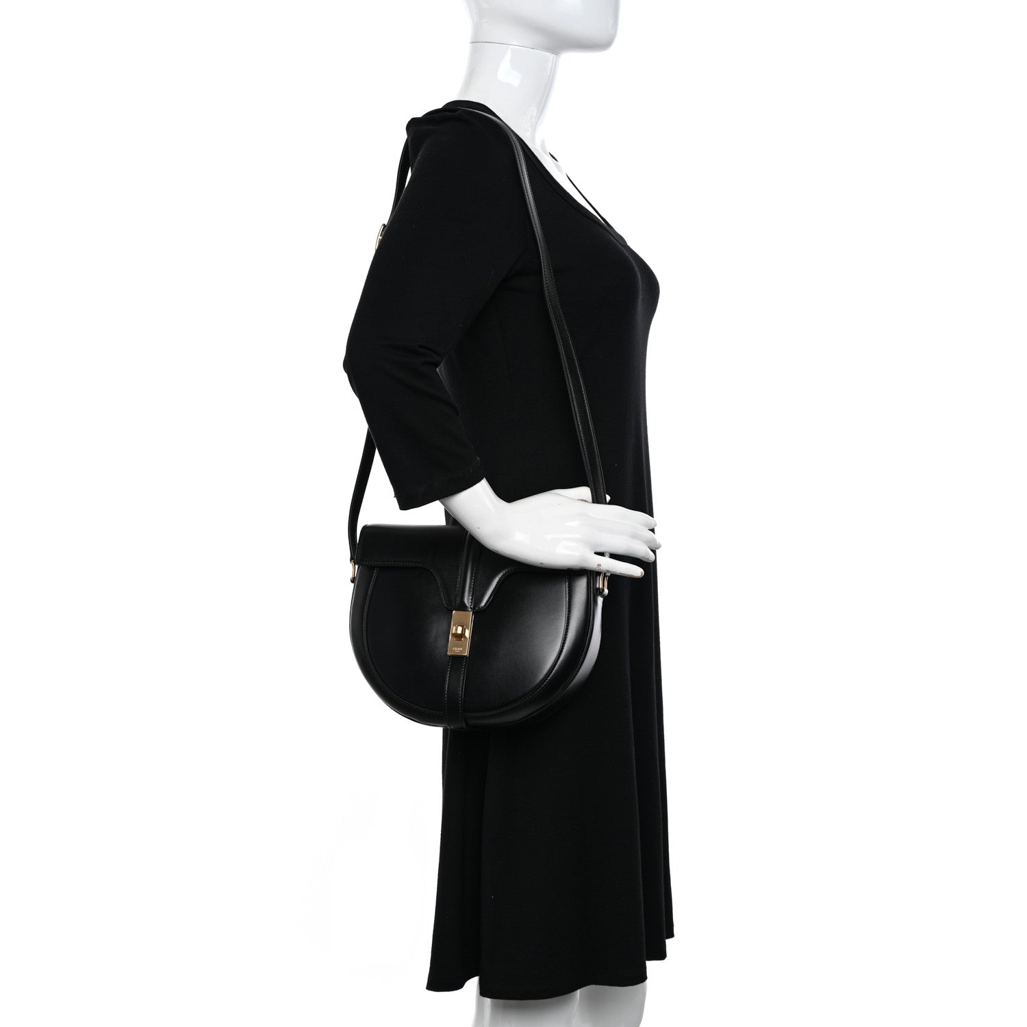 Celine Satinated Calfskin Medium Besace 16 Black 2 of 10