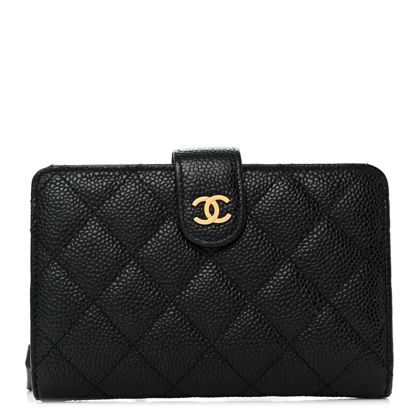 Caviar Quilted CC French Wallet Black