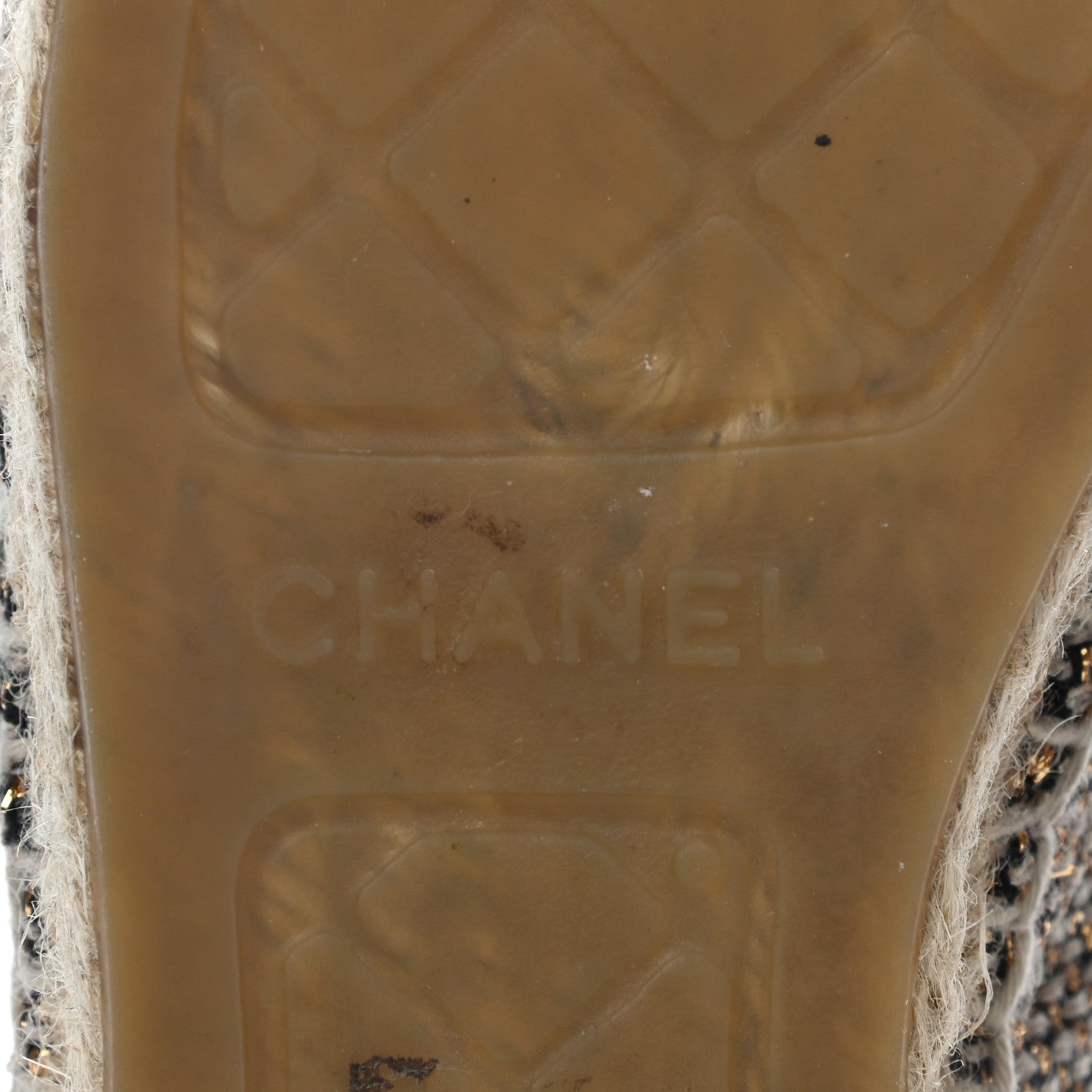 Chanel Tweed Grosgrain CC Espadrilles 36 Gold Beige Black 8 of 10