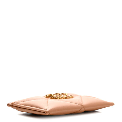 Chanel Lambskin Quilted Chanel 19 Card Holder Brown 4 of 9