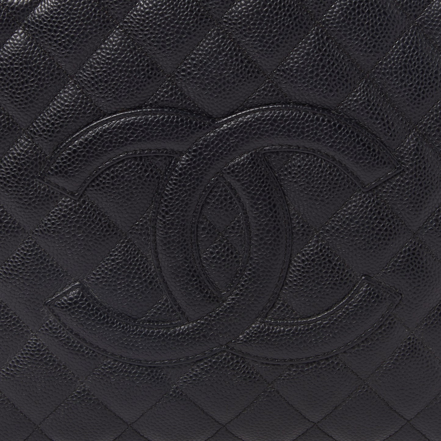 Caviar Quilted Grand Shopping Tote GST Black