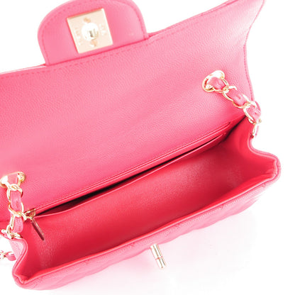 Chanel Caviar Quilted Mini Rectangular Flap Dark Pink 5 of 8