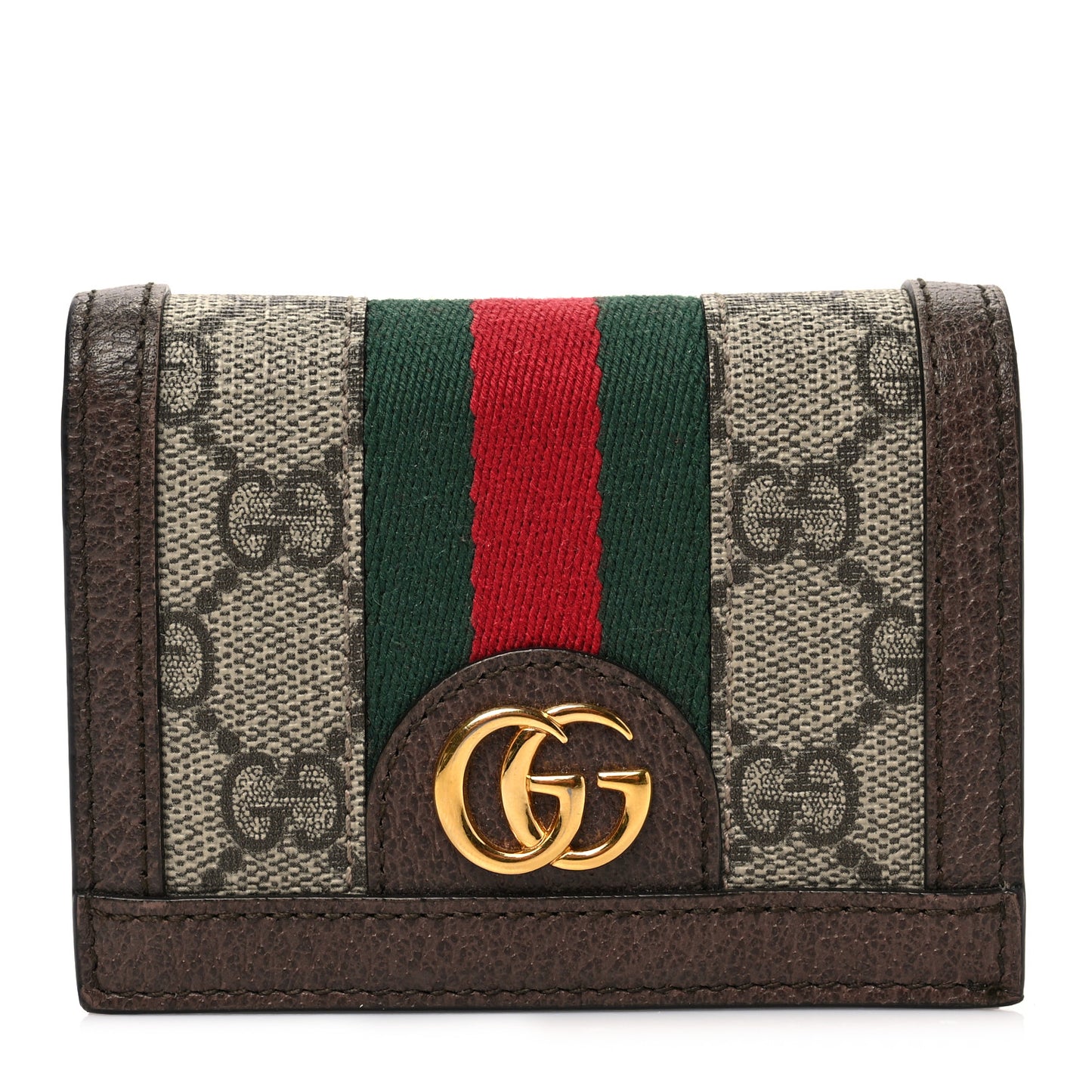GG Supreme Monogram Web Ophidia Card Case Beige New Acero