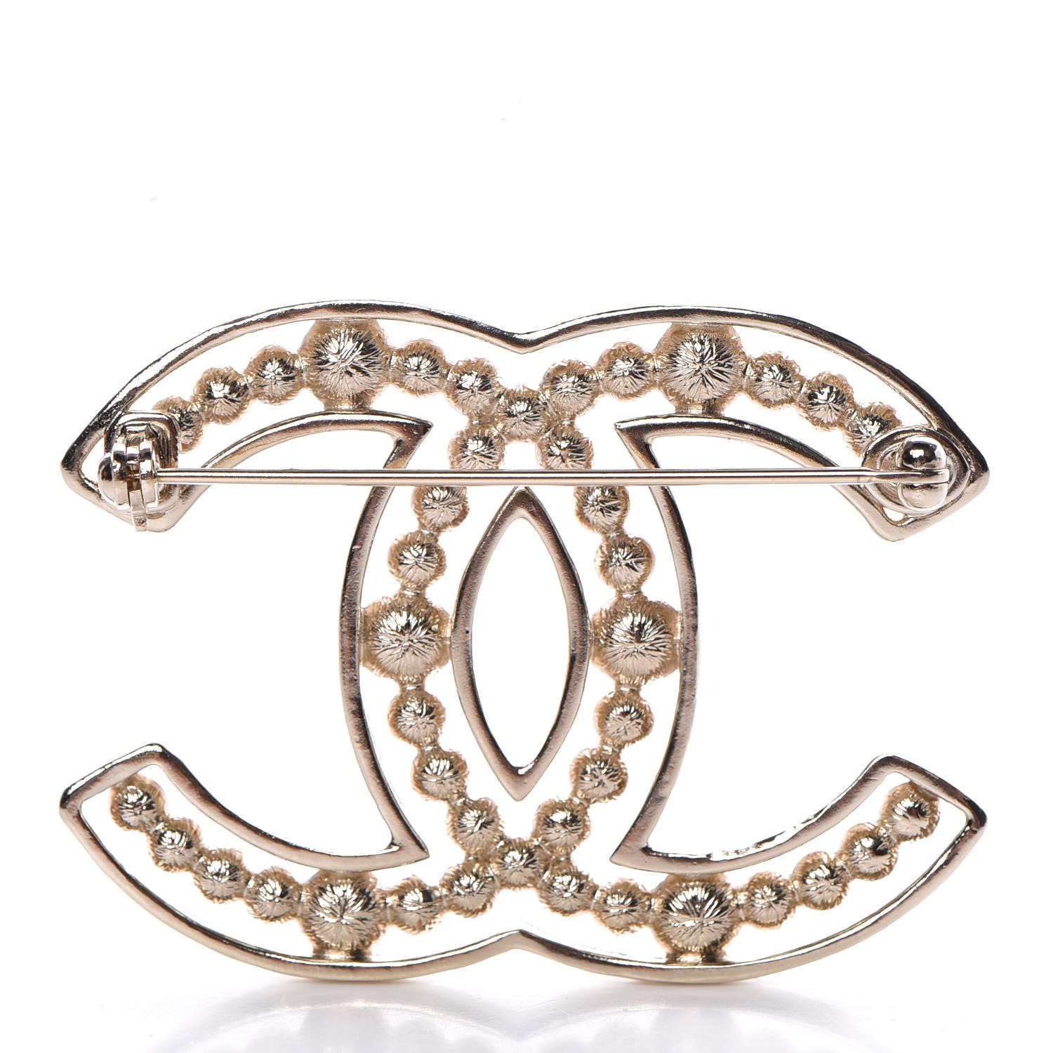 Chanel Pearl Crystal Sparkling Pearls CC Brooch Gold 3 of 5