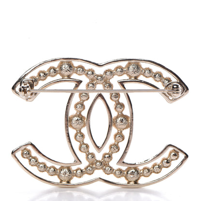 Chanel Pearl Crystal Sparkling Pearls CC Brooch Gold 3 of 5
