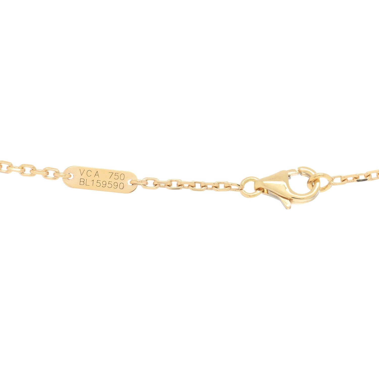 Van Cleef & Arpels 18K Yellow Gold Mother of Pearl Magic Alhambra Pendant Necklace 4 of 4