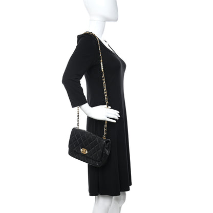 Chanel Glazed Calfskin Quilted Pearl Side Flap Black 2 of 10