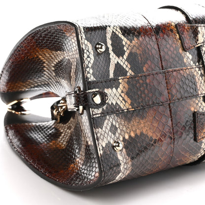 Gucci Snakeskin Stirrup Medium Top Handle Bag Brown 8 of 9