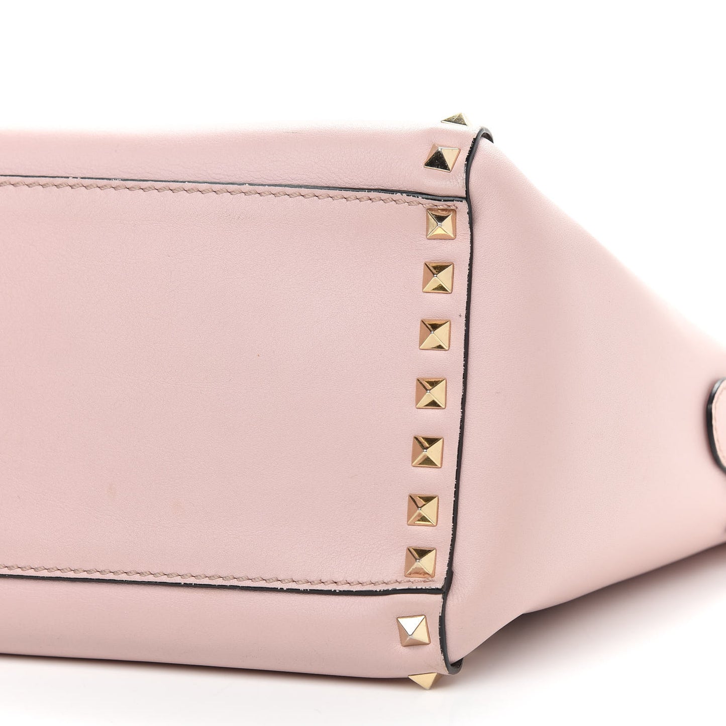 Vitello Small Rockstud Double Handle Tote Water Rose
