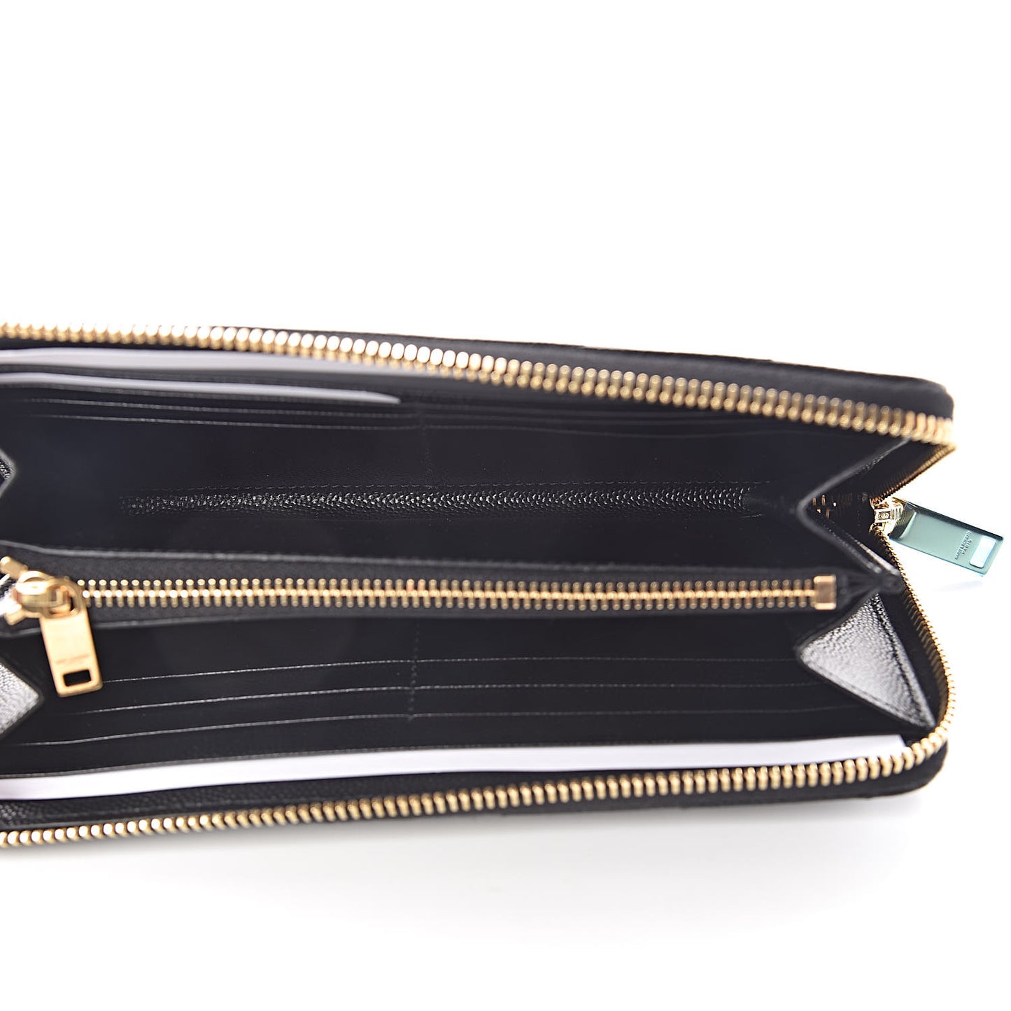 Grain De Poudre Matelasse Chevron Monogram Zip Around Wallet Black