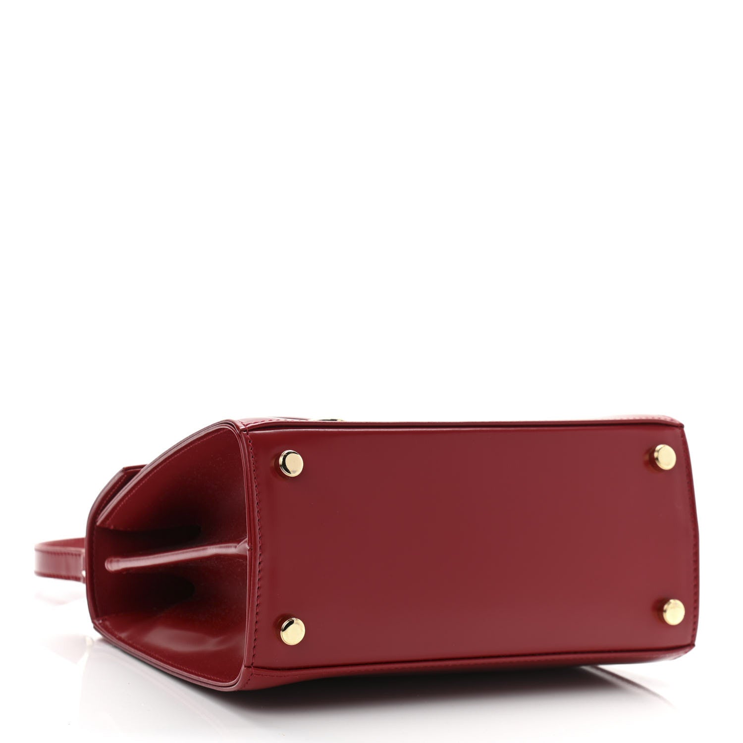 Salvatore Ferragamo Brushed Off Calfskin Small Iconic Top Handle Red 3 of 9