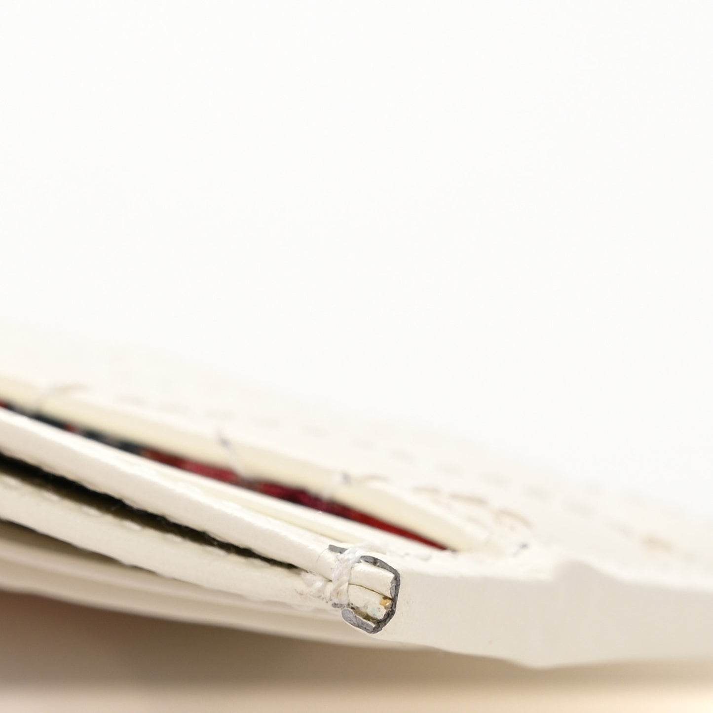 Calfskin Web Stitched Ophidia Card Holder Off White