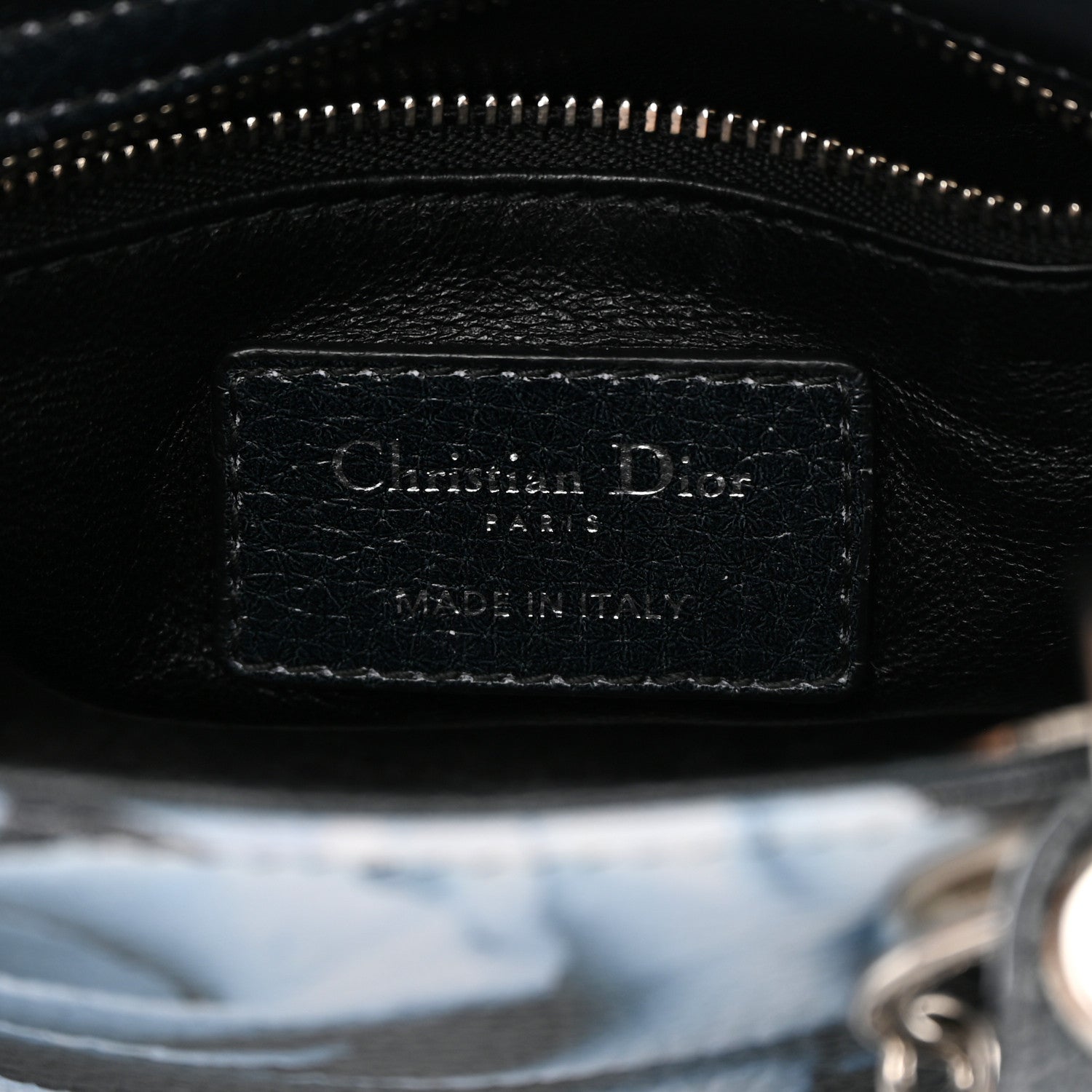 Christian Dior Deerskin Floral Printed Mini Lady Dior Black Blue 6 of 15