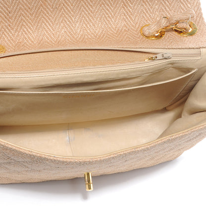 Chanel Woven Raffia Jumbo Flap Beige 5 of 9