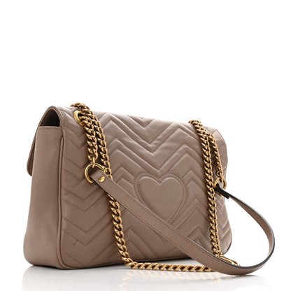 Gucci Calfskin Matelasse Medium GG Marmont Shoulder Bag Porcelain Rose 2 of 17