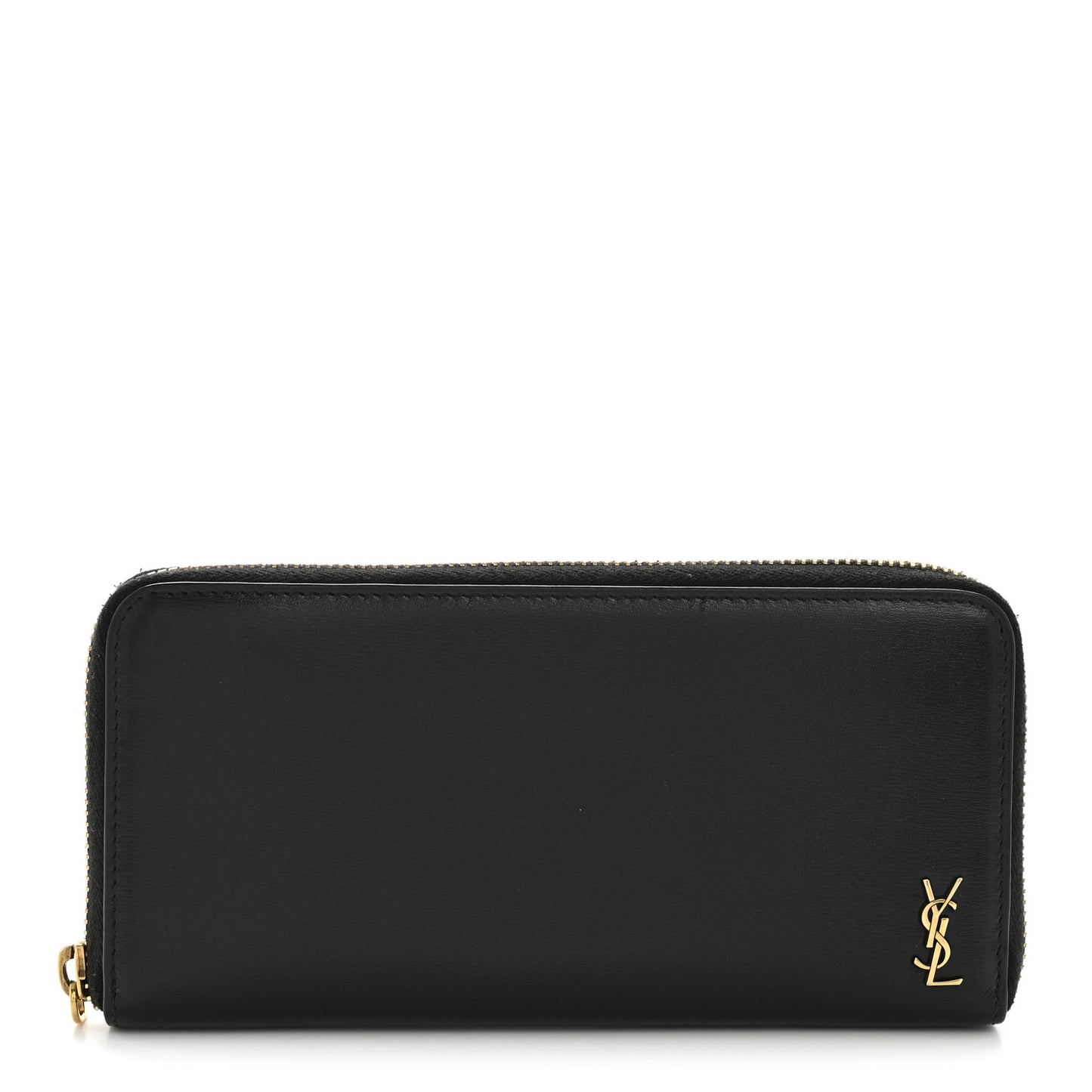 Calfskin Zip Around Wallet Black