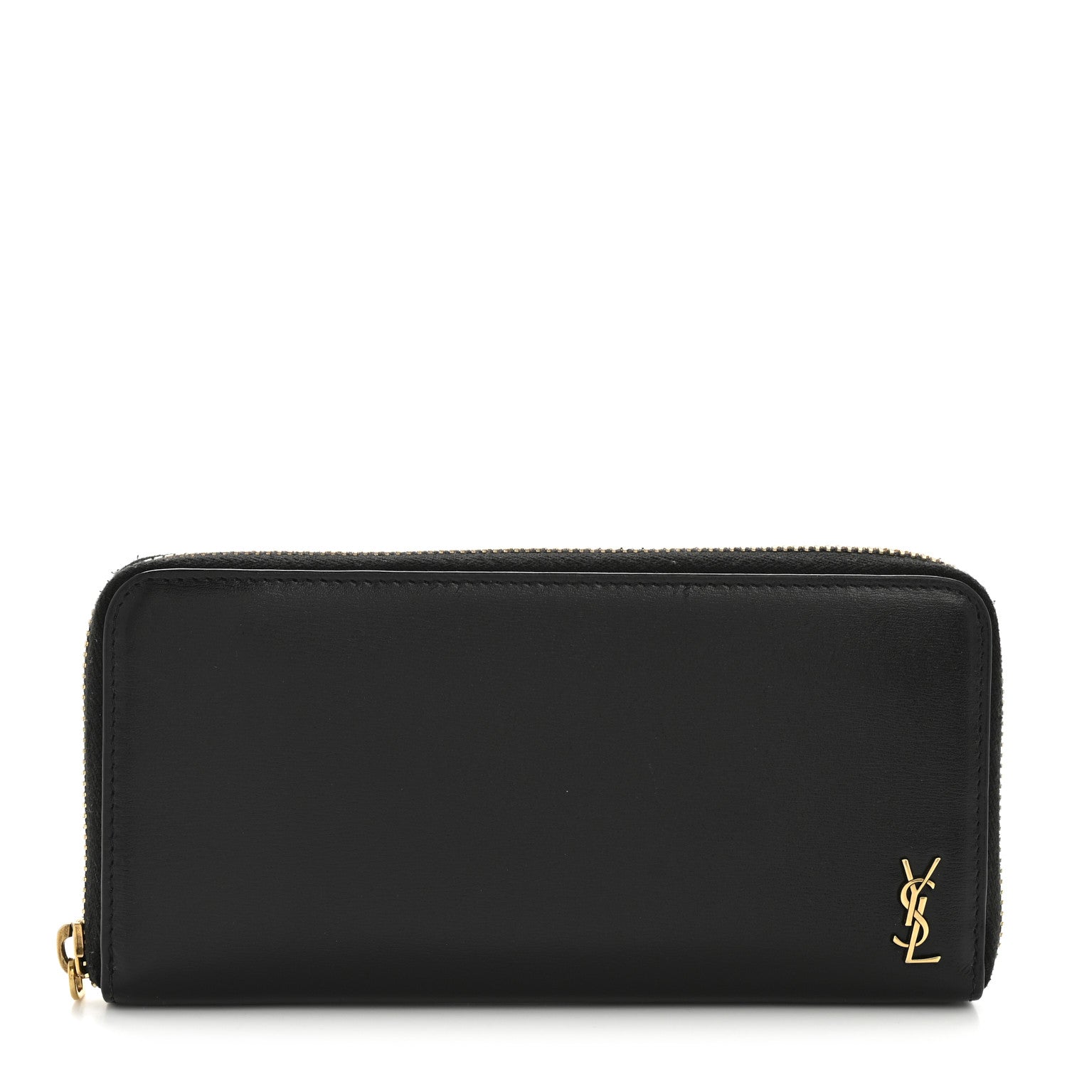 Saint Laurent Calfskin Zip Around Wallet Black 1 of 11