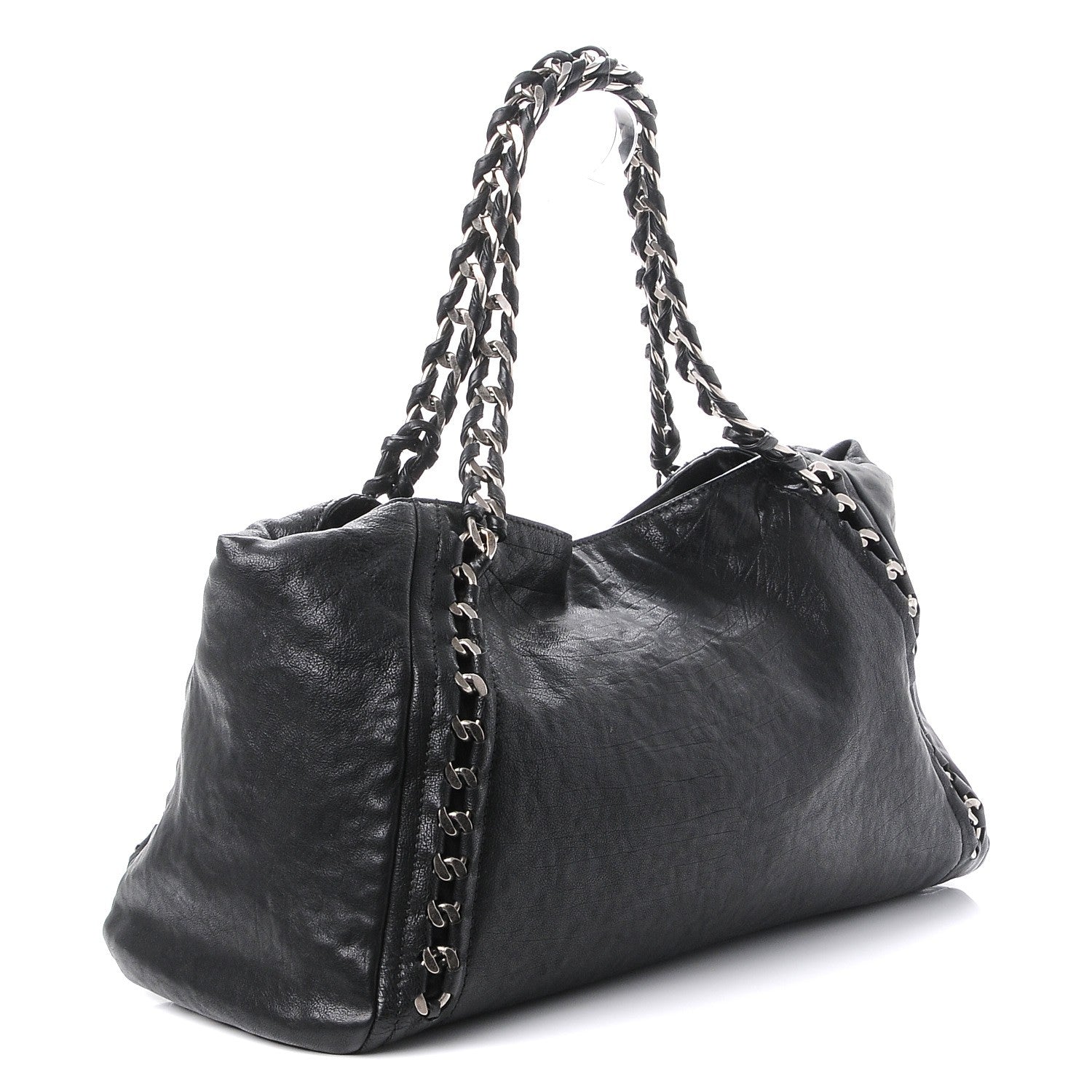 Chanel Glazed Calfskin East West Modern Chain Tote Black 3 of 9