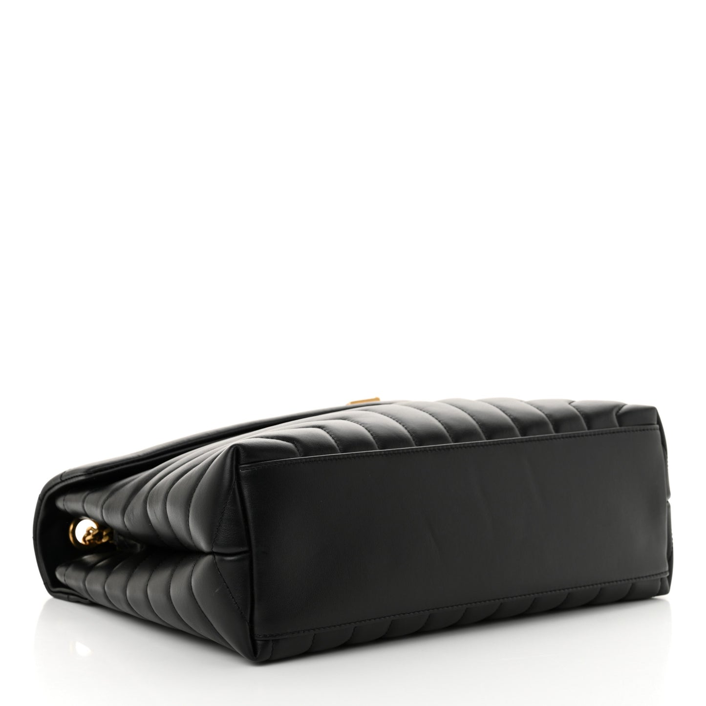 Calfskin Y Quilted Monogram Medium Loulou Chain Satchel Black
