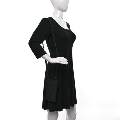 Christian Dior Ultra Matte Calfskin Lady Dior Long Wallet With Strap Black 2 of 10