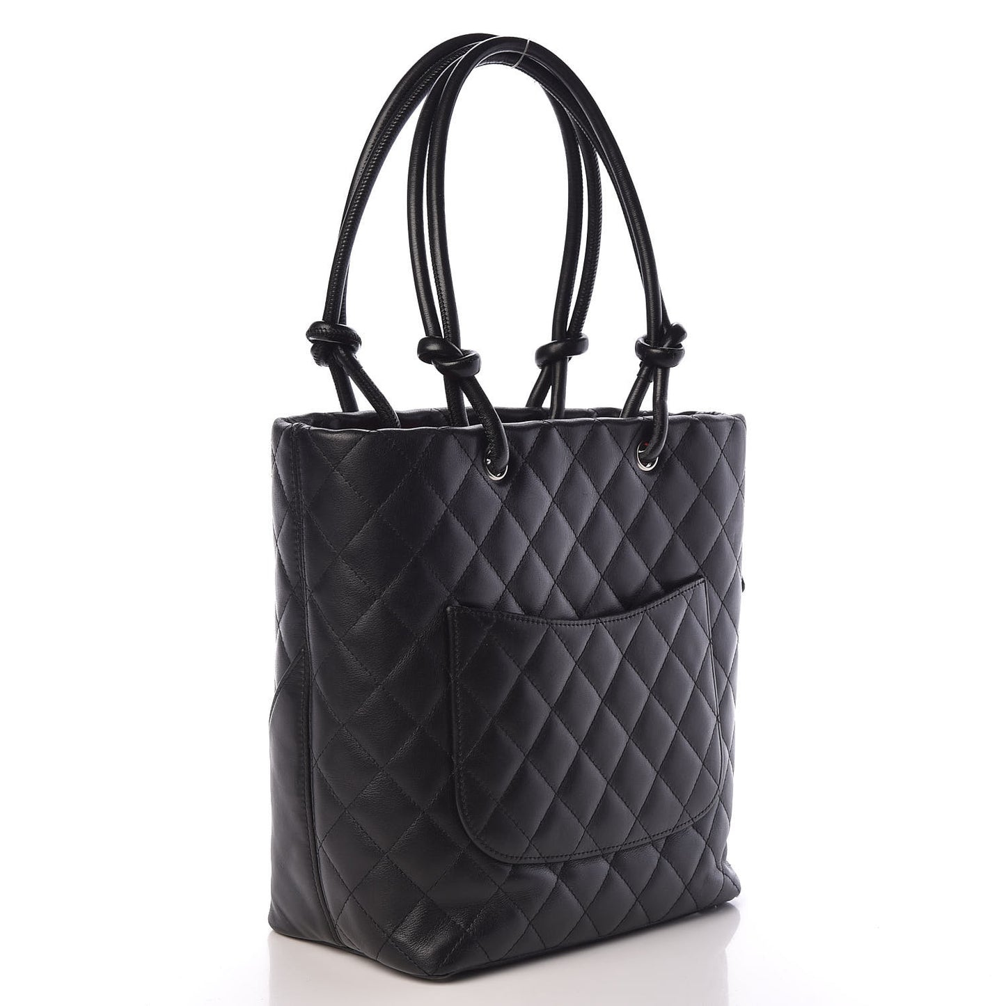 Calfskin Quilted Medium Cambon Tote Black