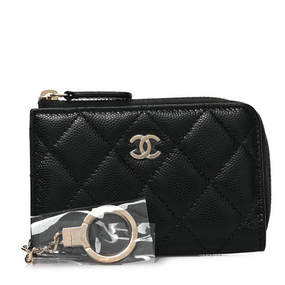 Chanel Caviar Quilted Zipped Key Holder Case Black 1 of 6