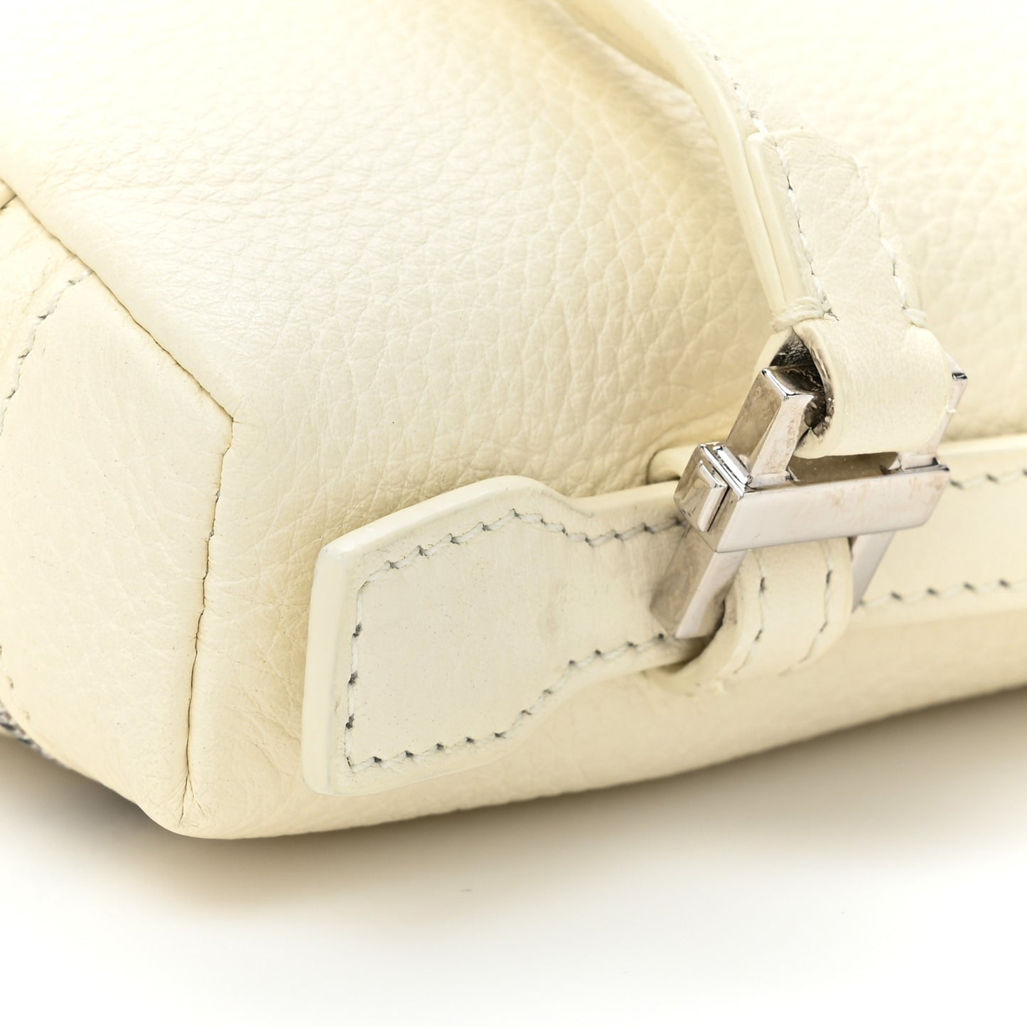 Grained Calfskin L19 Extra Pocket Pouch Whisper White