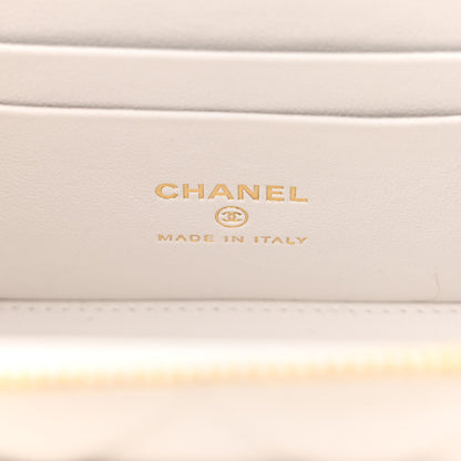 Chanel Caviar Quilted Polly Pocket East West Top Vanity With Chain White 6 of 11
