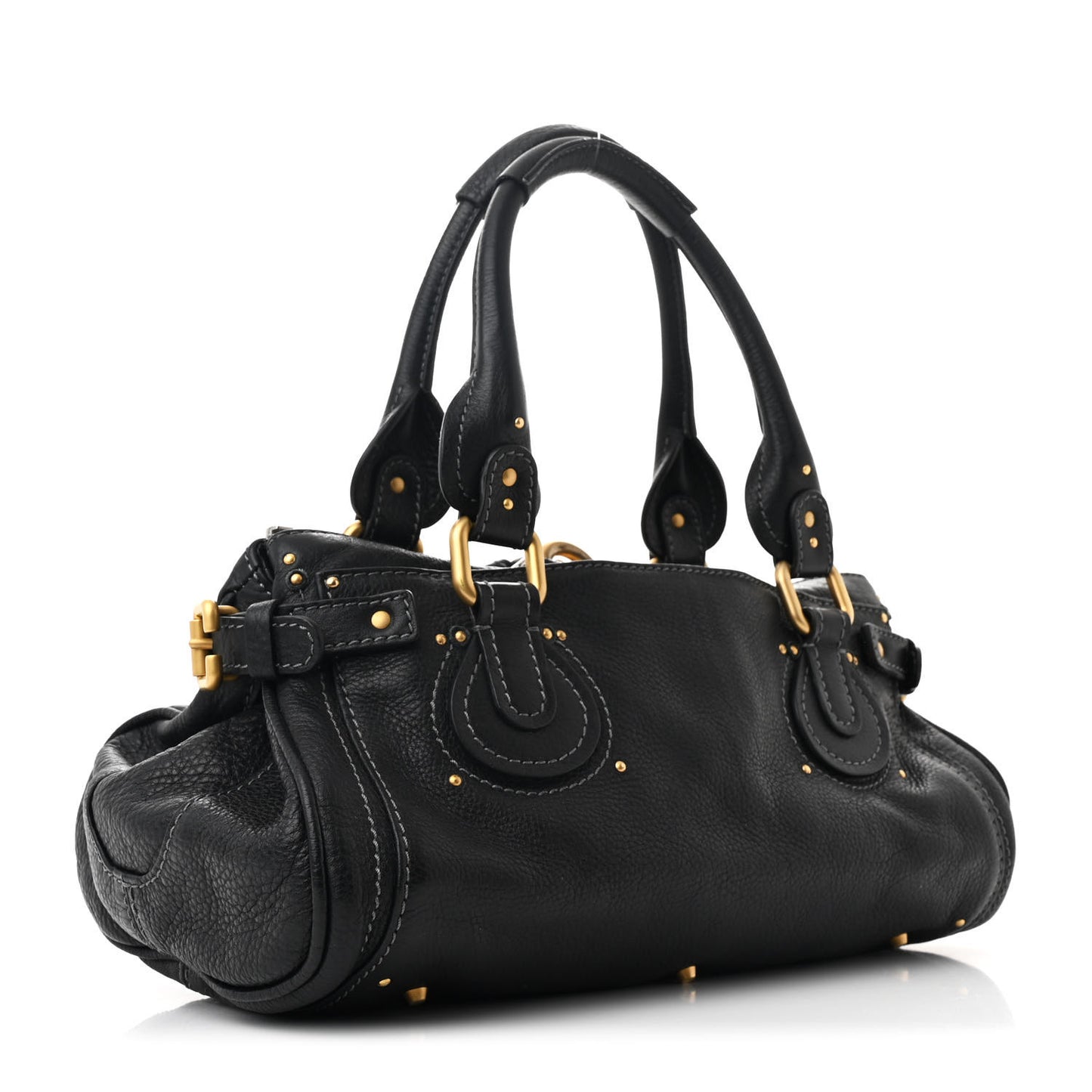 Calfskin Medium Paddington Satchel Black