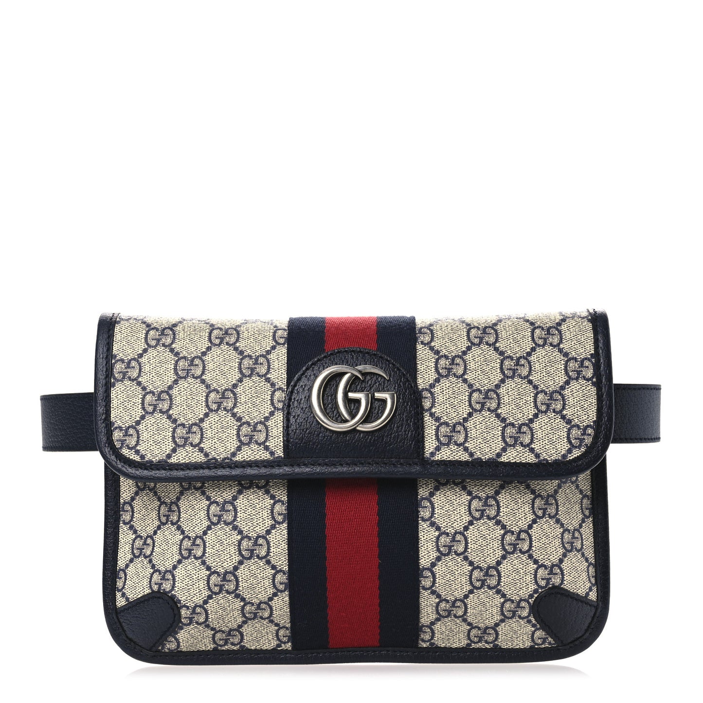 GG Supreme Monogram Web Small Ophidia Belt Bag 80 32 Beige Navy